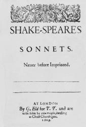 Title-page of Shakespeare's Sonnets, 1609 (engraving) | Obraz na stenu