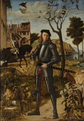 Young Knight in a landscape, 1510 (oil on canvas) | Obraz na stenu