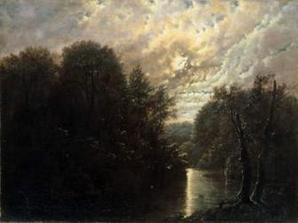 River Landscape in the Rosental near Leipzig (oil on canvas) | Obraz na stenu