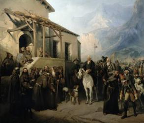 Field-marshal Alexander Suvorov on the St Gothard summit, 13th September 1799, 1855 (oil on canvas) | Obraz na stenu