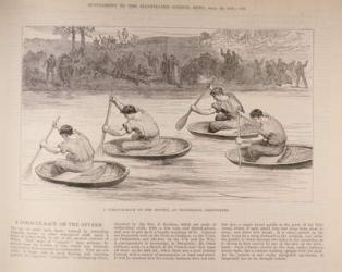 A Coracle Race on the Severn at Ironbridge, Shropshire, from 'The Illustrated London News', 9th October 1881 (engraving) | Obraz na stenu