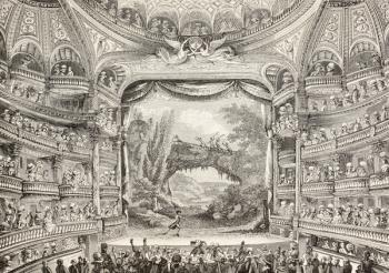 A 1789 Performance in the Theatre des Varietes-Amusantes, 1875 (engraving) | Obraz na stenu