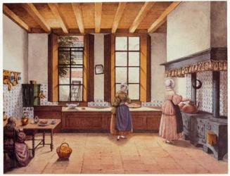 Kitchen of the Zwijnshoofd Hotel at Arnhem, 1838 | Obraz na stenu