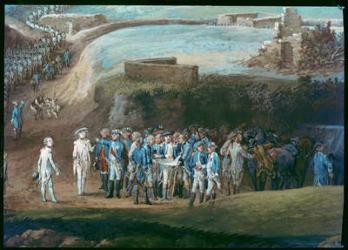 The Siege of Yorktown, 1st-17th October 1781, detail of the central group, 1784 (gouache on paper) | Obraz na stenu