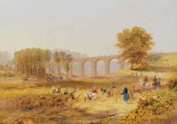 Corby Viaduct, the Newcastle and Carlisle Railway, 1836 (oil on canvas) | Obraz na stenu