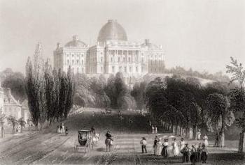 View of the Capitol building at Washington, USA. From a 19th century print engraved by C J Bentley after W H Bartlett | Obraz na stenu