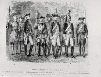 Uniforms of the French Army of Louis XVI (engraving) | Obraz na stenu