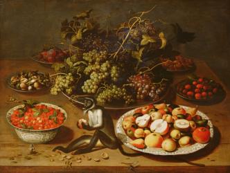 Still Life with Monkey (oil on canvas) | Obraz na stenu