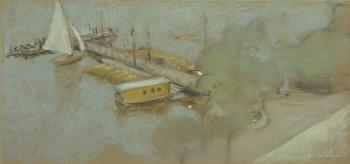 Jetty on the Aussenalster, 1913 (pastel on card) | Obraz na stenu