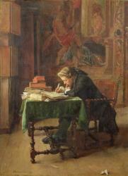 Young Man Writing, 1852 (oil on canvas) | Obraz na stenu