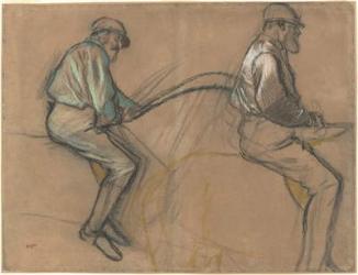 Two Studies of a Jockey, c.1884 (chalk, charcoal and pastel on brown laid paper) | Obraz na stenu