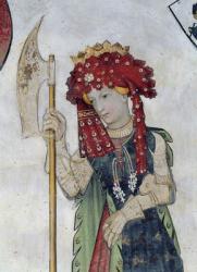 The Nine Worthies and the Nine Worthy Women, detail of Tamari, 1418-30 (fresco) | Obraz na stenu