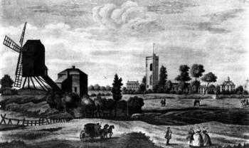 The South View of Barnes, printed by Henry Overton (engraving) | Obraz na stenu