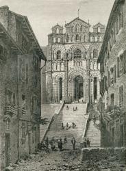 Le Puy Cathedral, Le Puy-en-Velay, Auvergne, in the 19th century, from 'French Pictures' by Rev. Samuel G. Green, published 1878 (litho) | Obraz na stenu