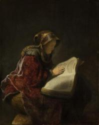 An Old Woman Reading, Probably the Prophetess Hannah, 1631 (oil on panel) | Obraz na stenu