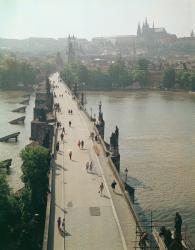 View of the Charles Bridge over the River Vltava (photo) | Obraz na stenu