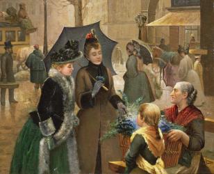 Buying flowers, 19th century | Obraz na stenu