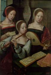 Three Musicians (tempera on panel) | Obraz na stenu