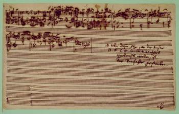 Last page of The Art of Fugue, 1740s (pen and ink on paper) | Obraz na stenu