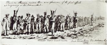 Hobart Town Chain Gang, c.1831 (etching) | Obraz na stenu