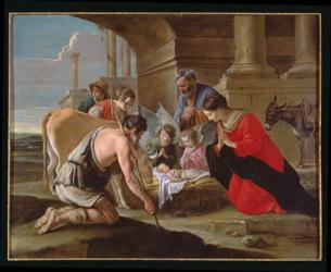 The Adoration of the Shepherds, c.1638 (oil on canvas) | Obraz na stenu