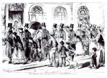 Conducting the Night Charges to the Marlborough Street Police Court (engraving) (b&w photo) | Obraz na stenu