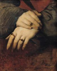 Study of a Woman's Hands, after the portrait of Maddalena Doni by Raphael (oil on canvas) | Obraz na stenu