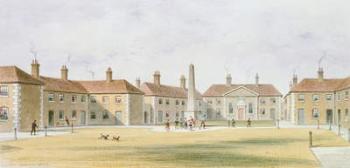 View of Charles Hopton's Alms Houses, 1852 (w/c on paper) | Obraz na stenu