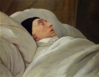 Marie Joseph (1757-1834) Marquis de La Fayette, on his Deathbed (oil on canvas) | Obraz na stenu