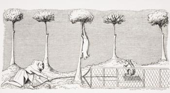 The Way to Catch Squirrels on the Ground in the Woods, after a miniature in the 15th century Manuscript of Phoebus, from 'Le Moyen Age et La Renaissance' by Paul Lacroix (1806-84) published 1847 (litho) | Obraz na stenu