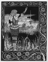 How Sir Bedivere Cast the Sword Excalibur into the Water, an illustration from 'Le Morte d'Arthur' by Sir Thomas Malory, 1893-94 (litho) | Obraz na stenu