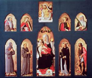 The Madonna and Child Enthroned with Saints, c.1456-61 (tempera on panel) | Obraz na stenu