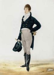 Portrait of George 'Beau' Brummell (1778-1849) 1805 (colour litho) (see also 106690) (later colouration) | Obraz na stenu