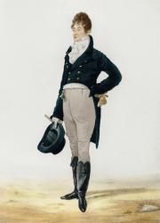 Portrait of George 'Beau' Brummell (1778-1849) 1805 (colour litho) (see also 106690) (later colouration) | Obraz na stenu