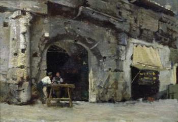 Rome, Dark Shops (oil on canvas) | Obraz na stenu