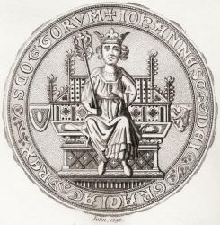 Seal of John Balliol, c.?1249  1314, aka,Toom Tabard, Scots for "empty coat", King of Scots. From Iconographia Scotica or Portraits of Illustrious Persons of Scotland, published 1797. | Obraz na stenu