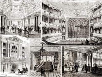 The Empire Theatre, Leicester Square, London 1884 (engraving) (b/w photo) | Obraz na stenu