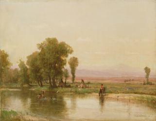 Encampment on the Platte River, 1865 (oil on canvas) | Obraz na stenu