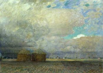 Landscape with Huts, 1900 (oil on canvas) | Obraz na stenu
