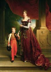 Marie Amelie de Bourbon (1782-1866) Duchess of Orleans and her Son, Prince Ferdinand (1810-42) Duke of Chartres (oil on canvas) | Obraz na stenu