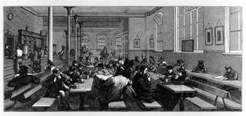 Working man's coffee shop (engraving) | Obraz na stenu