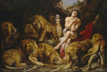 Daniel and the Lions Den, c.1615 (oil on canvas) | Obraz na stenu