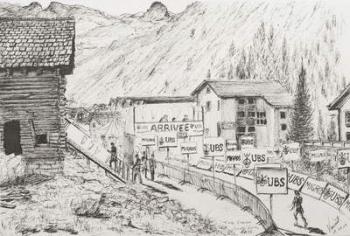Sierre to Zinal Mountain Race, The Finish, 2009, (Ink on Paper) | Obraz na stenu
