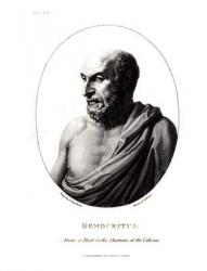 Democritus (c.460-c.370 BC), engraved from a bust in the Vatican Museum (engraving) (b/w photo) | Obraz na stenu