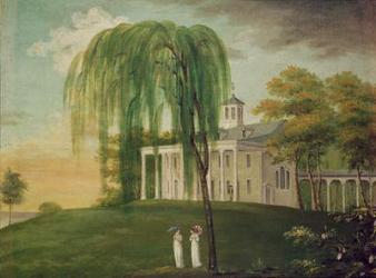 President George Washington (1732-99) on the porch of his house at Mount Vernon (oil on canvas) | Obraz na stenu