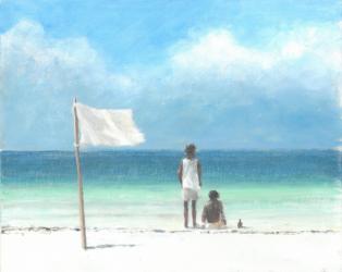 Boys on Beach, Kenya (acrylic on paper) | Obraz na stenu