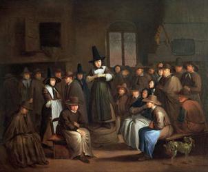 A Quakers Meeting (oil on canvas) | Obraz na stenu