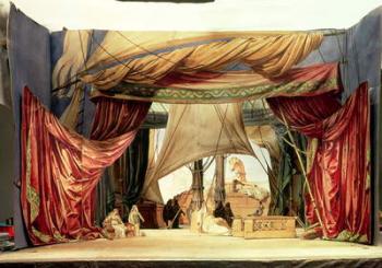 Stage model for the opera 'Tristan and Isolde' by Richard Wagner (1813-83) (painted card) | Obraz na stenu