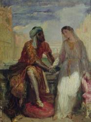 Othello and Desdemona in Venice, 1850 (oil on panel) | Obraz na stenu