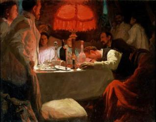 Under the Red Light, c.1910 (oil on canvas) | Obraz na stenu